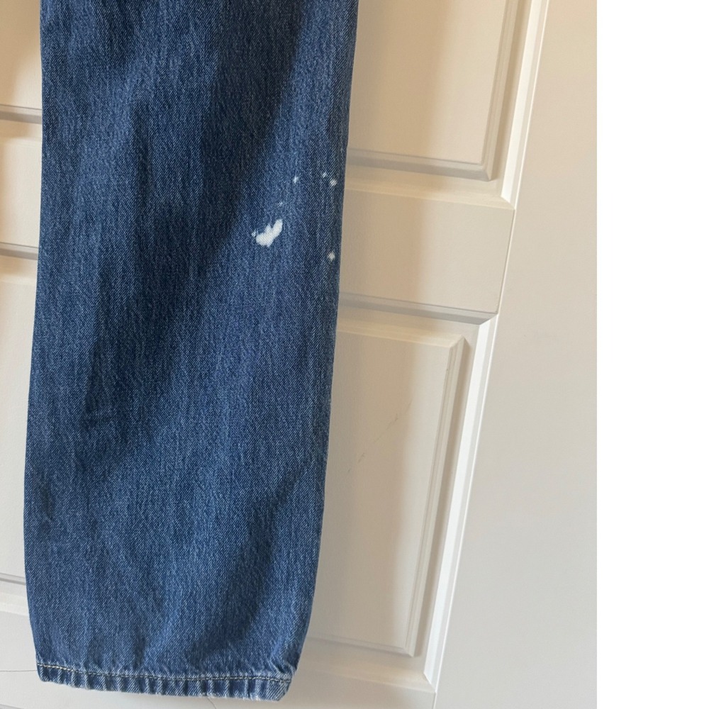 Levis sz 29 Women Blue Low Pro Straight Leg Dark Denim Distressed Baggy Jeans - Picture 14 of 15
